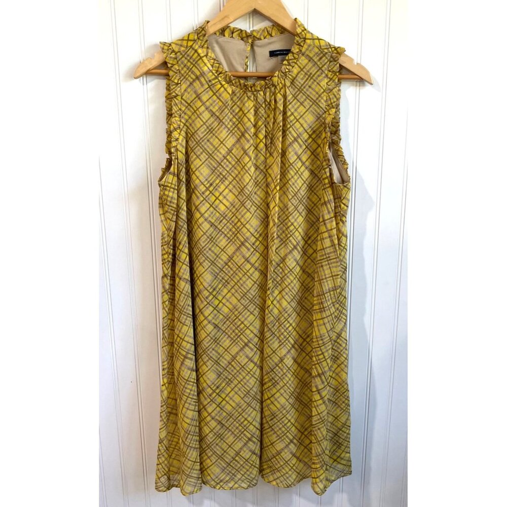 Tommy Hilfiger Dress Womens 14 Mango‎ Yellow Sleeveless Knee Length Trapeze